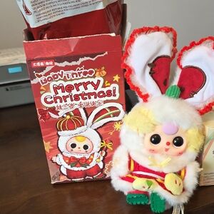 Baby Three Christmas Stuffed Animal - Red, White, Green